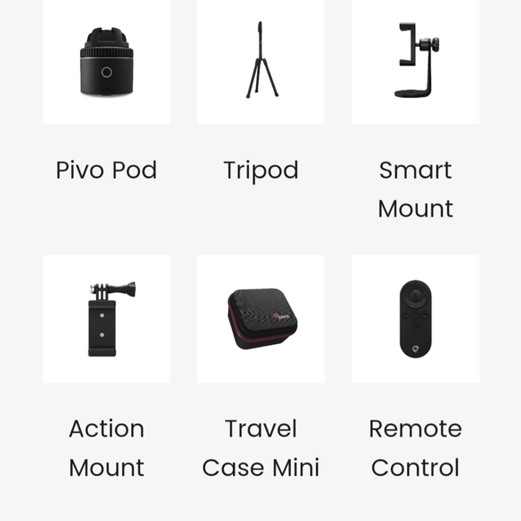 PIVO Tripod Action Smart Mount Silver edition Cameraman Lot Motion Tracking Set